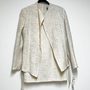 NWT Genny Moda Italy Vintage Boucle Two Piece Skirt Suit Cream Sz 10